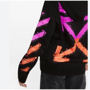 Off-White Marker Arrows cotton Jersey Hoodie, size XS